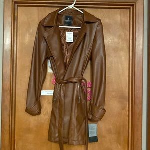 NWT brown faux leather jacket
